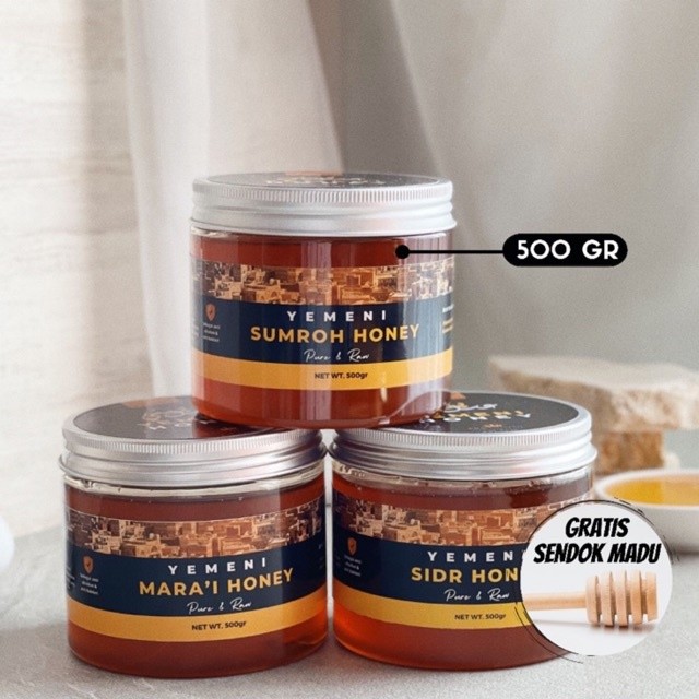 

500 gr Madu Yaman Sidr Baghiyah | Madu Marai /Mara’i | Madu Sumroh Premium High Quality Yemeni Honey