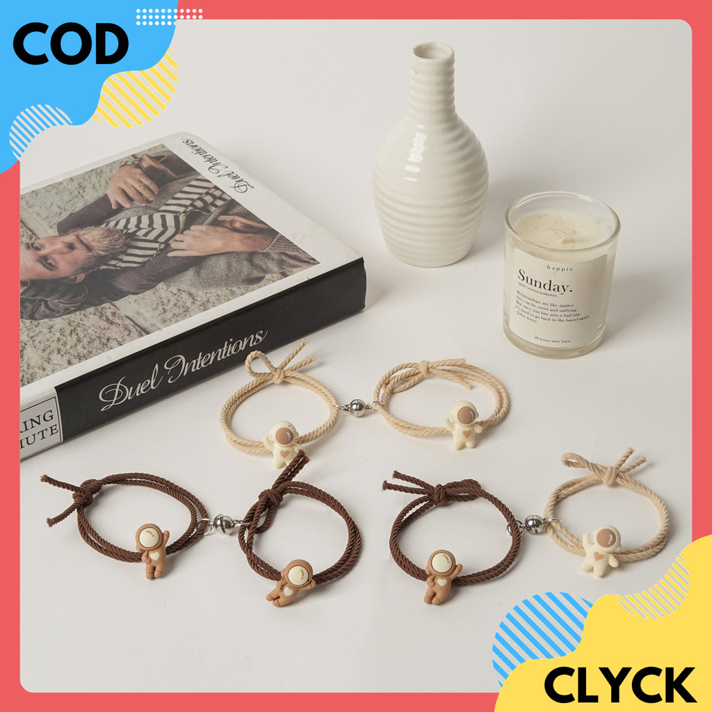 CLYCK Gelang Magnet Couple 2 Pcs Astronot Pasangan Sahabat Pacar Bestie GLG05
