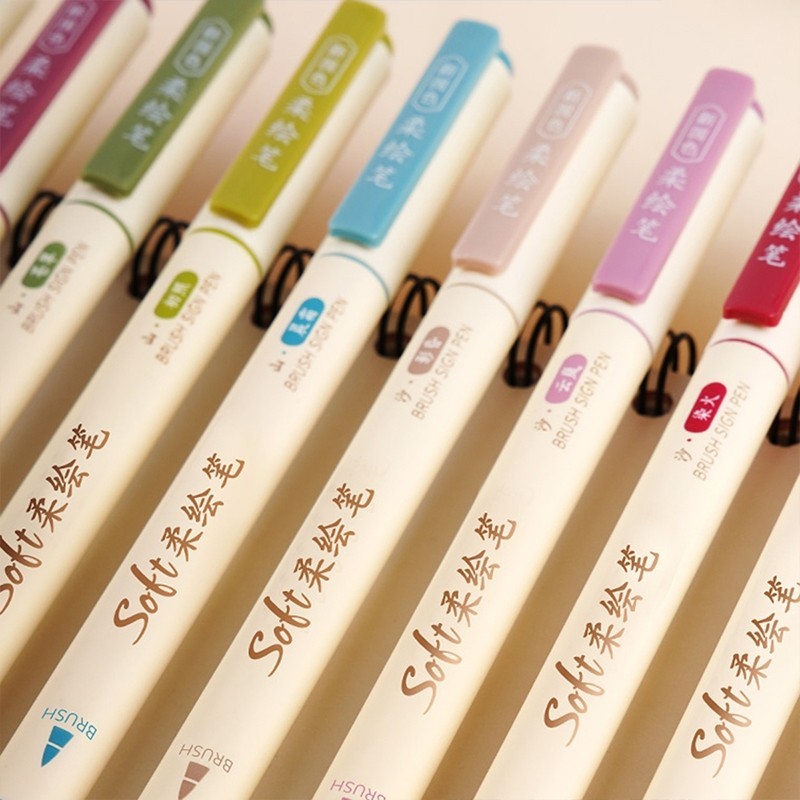 

D3W! [DOTDING] Calligraphy Brush Pen Set 3 Warna Vintage - Soft Tip Lettering Pen dengan Warna Tinta