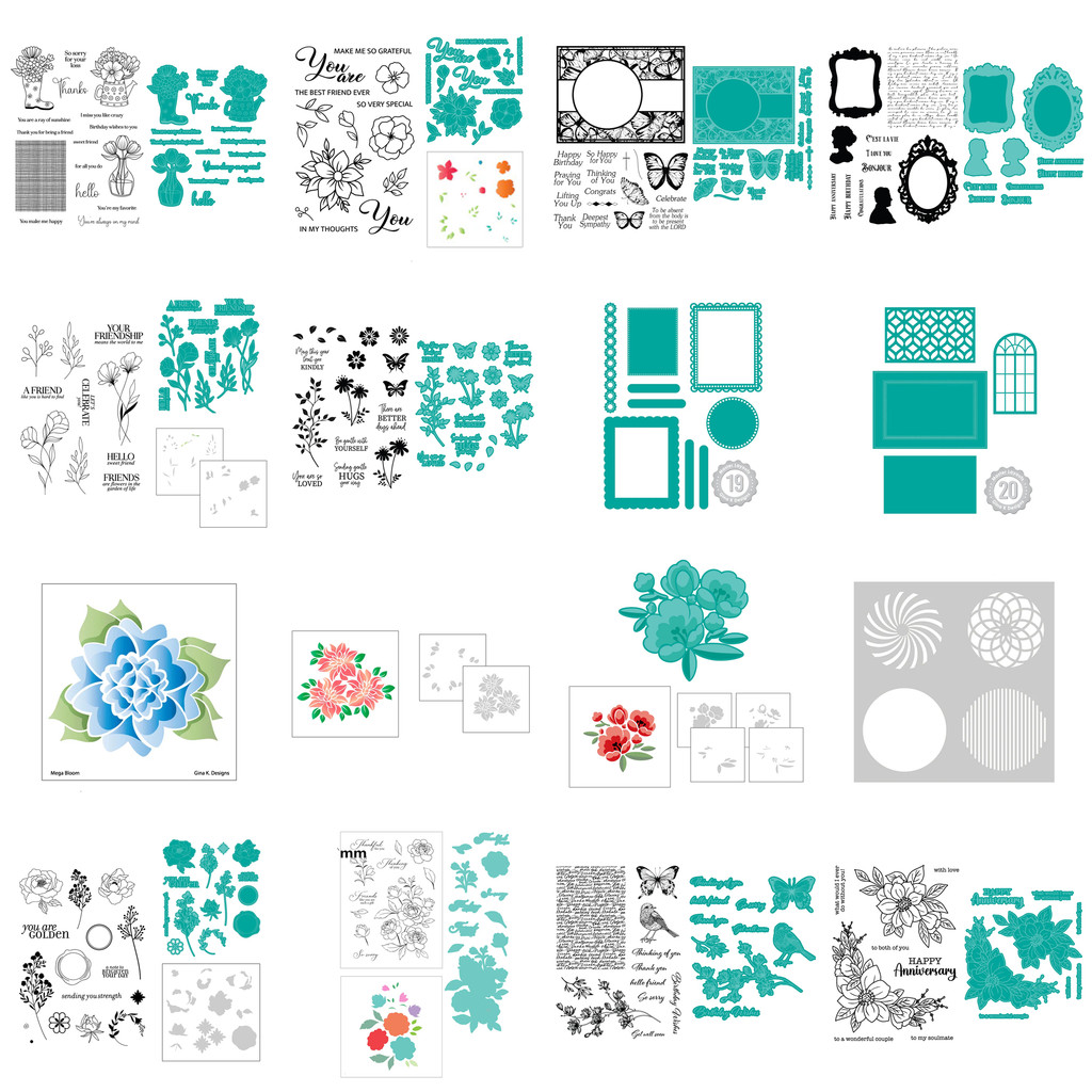 

New Cutting Dies 2025 Vintage Spring Floral Easter Clear Stamps Dahlia Stencil for Scrapbooking Supplies Paper Making Card Craft