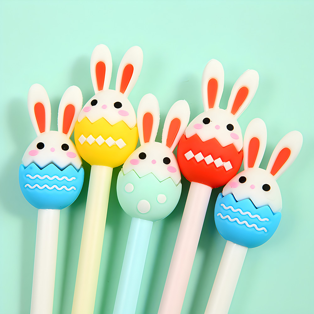 

Rabbit Bunny Gel Pen Elegant Easter Egg Pens Cute Thanksgiving Day Kawaii Funny Kids Aesthetic Stationery Cool Decoration Gift