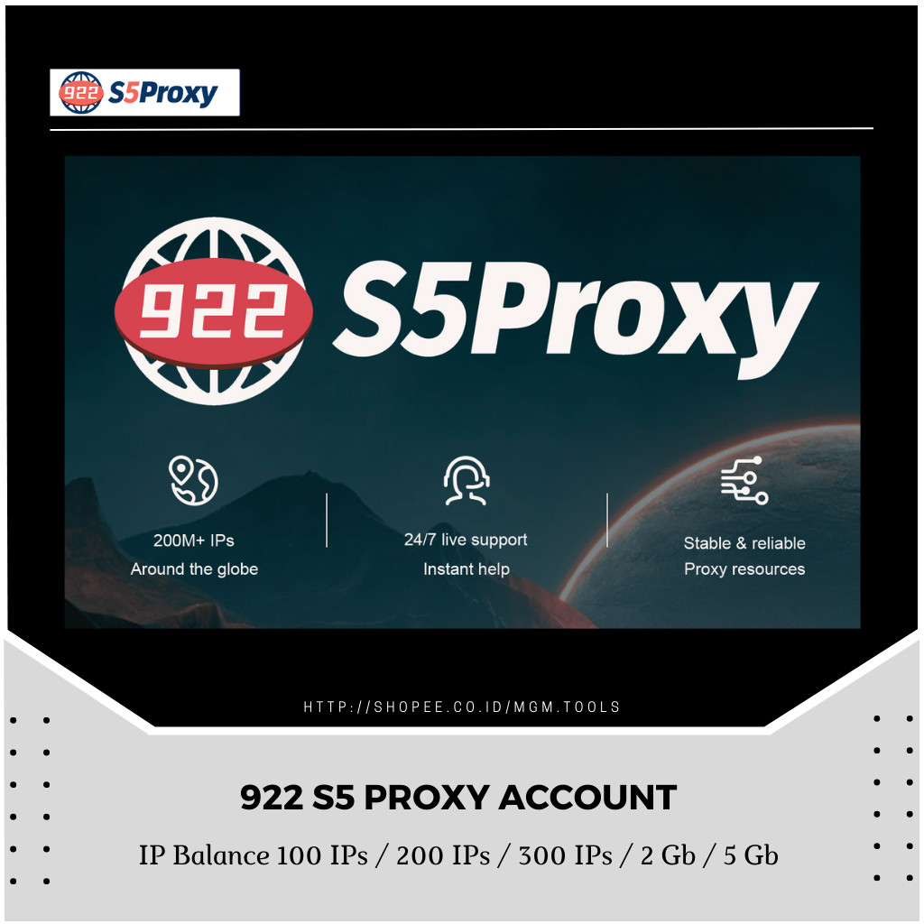 922 S5 Proxy Account Balance 100 IPs / 200 IPs / 300 IPs / 400 IPs / 2 Gb / 5 Gb  | CDKey