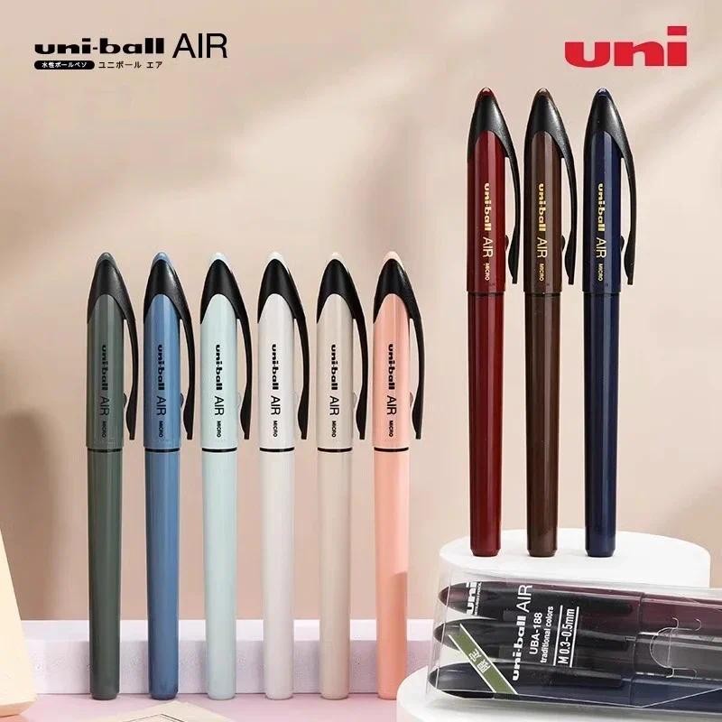 

3/4pcs Japan Uni-Ball AIR Micro - 0.5mm Fine Rollerball Black, Blue, and Red UBA-188 Gel Pen Stationary