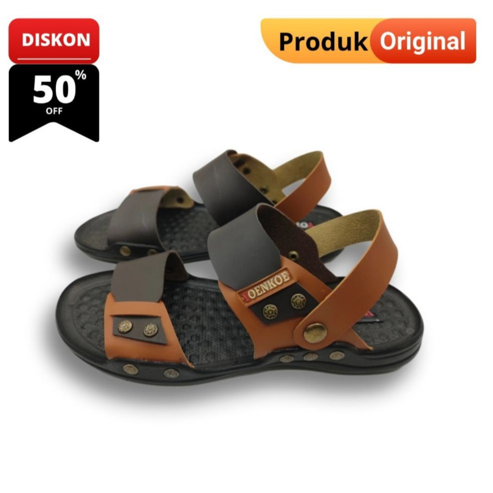 [TERLARIS] Sandal Pria Kekinian Tipe Talincang Bahan Kulit Pu Premium Model Trendy 2024