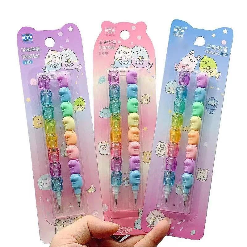 

2pcs/pack HB Non Sharpening Pencils for Kids Kawaii Mechanical Pencils Sketching Writing Tools Japanese Stationery Office School