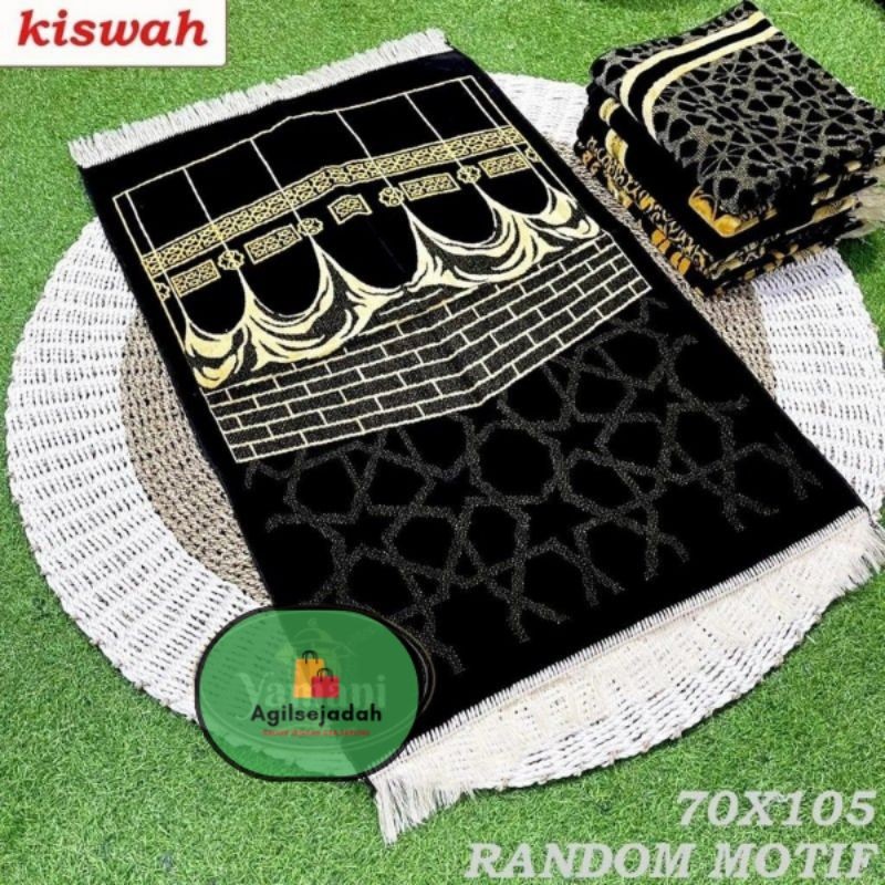 Sajadah tebal  kiswah  premium Sajadah Turki Exclusive Kiswah Hitam
