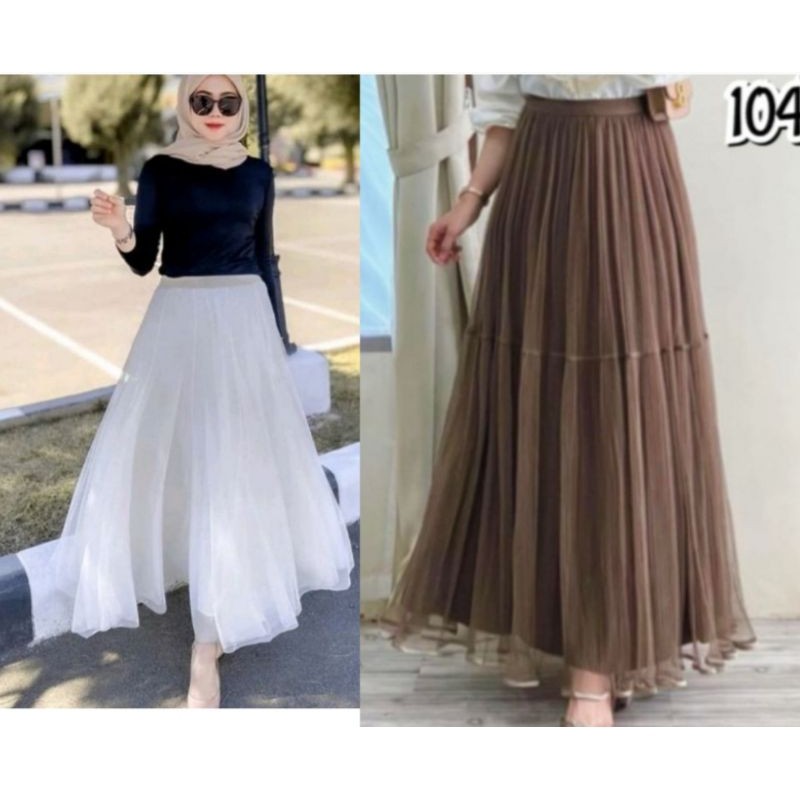 NANTARSHOP Rok Tutu Motif Polos/ Bunga Fashion Import Terbaru