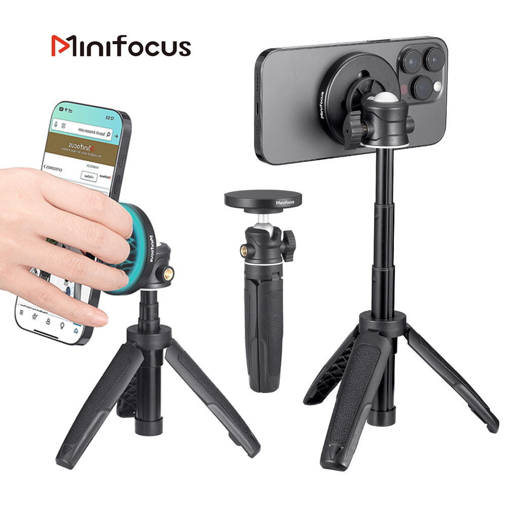 Magnetic Cell Phone Selfie Stick Tripod Extendable Mini Desktop Smartphone Tripod Mount for Magsafe 