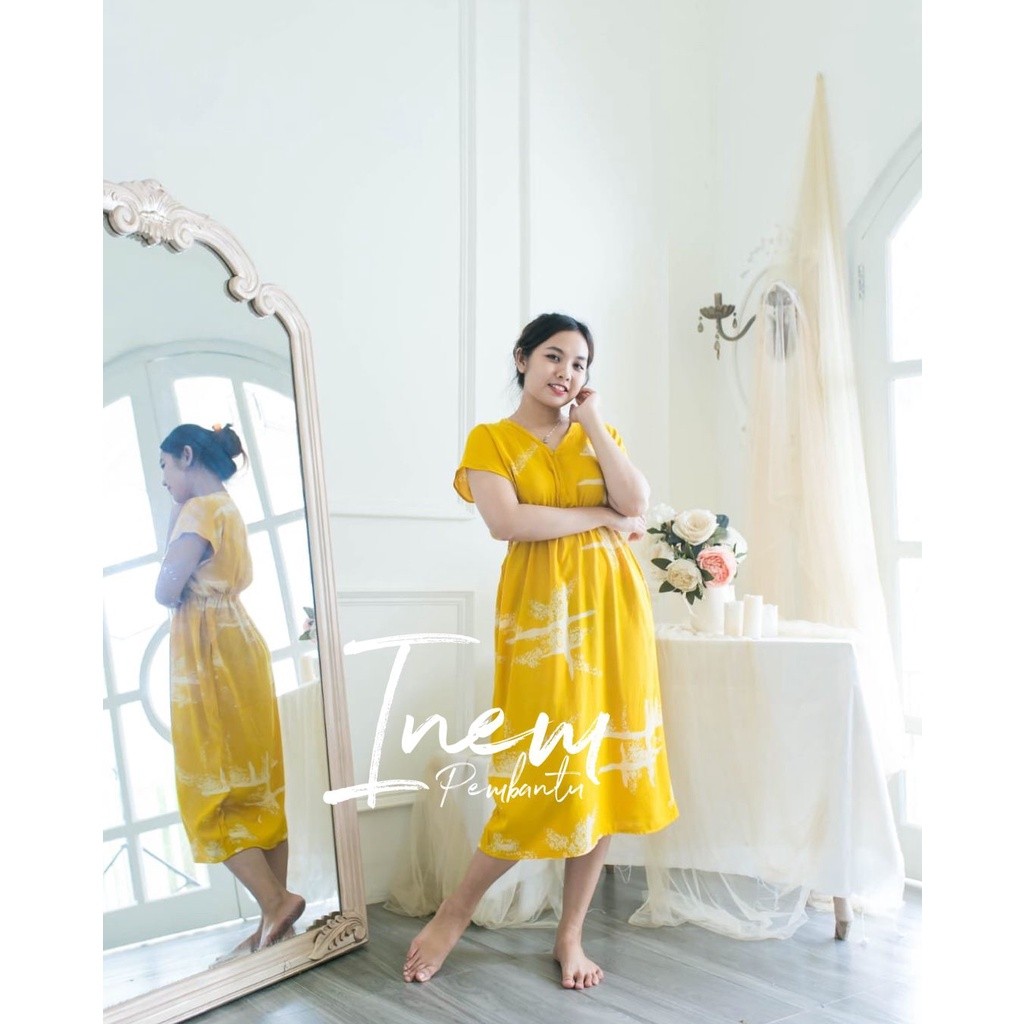 Daster Manohara Motif Pagar Bali Bahan Rayon Lengan Pendek