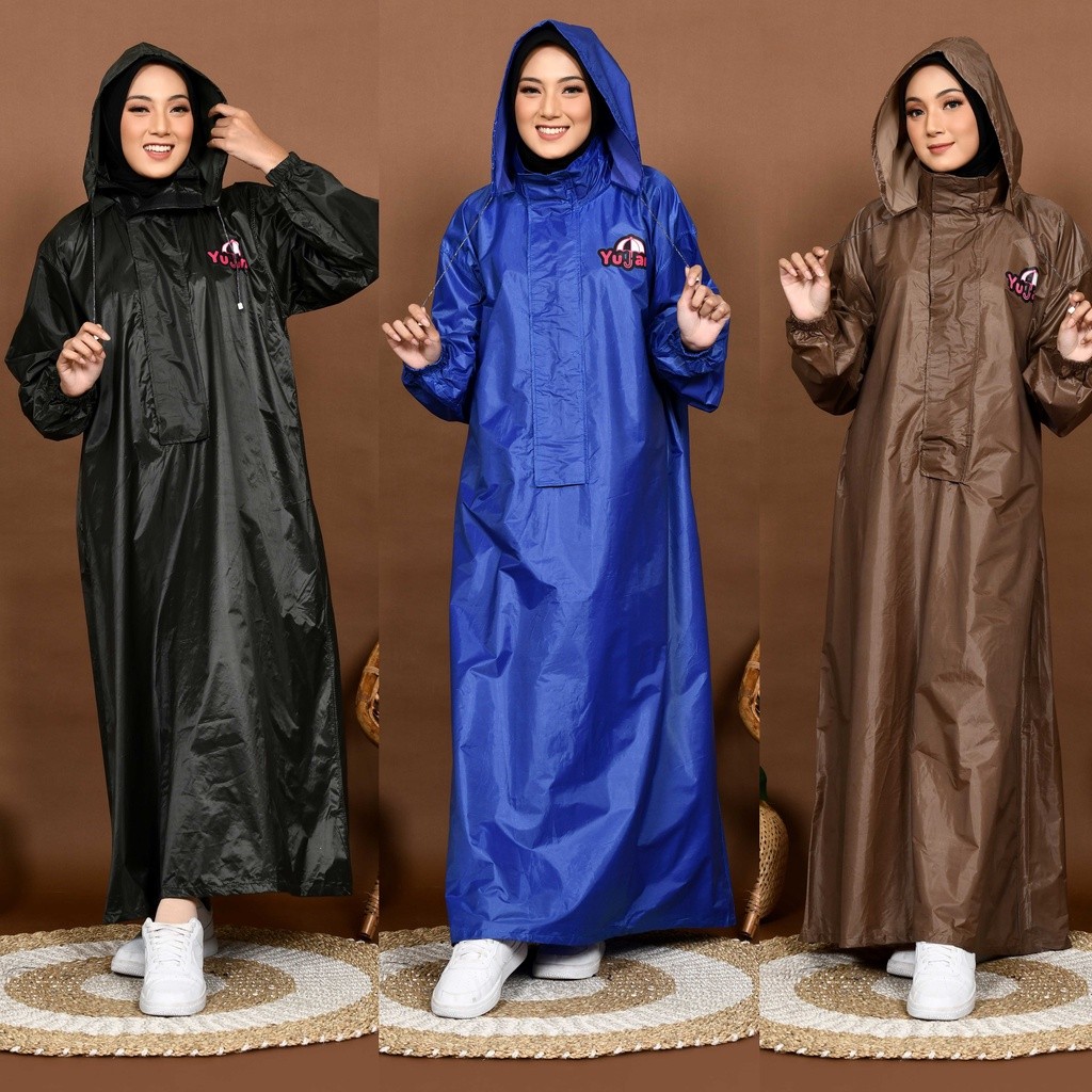 Jas Hujan Gamis / Gamis Jas Hujan / Jas Hujan Syar'i / Jas hujan Wanita / Jas Hujan Hijab - Yujan Ja