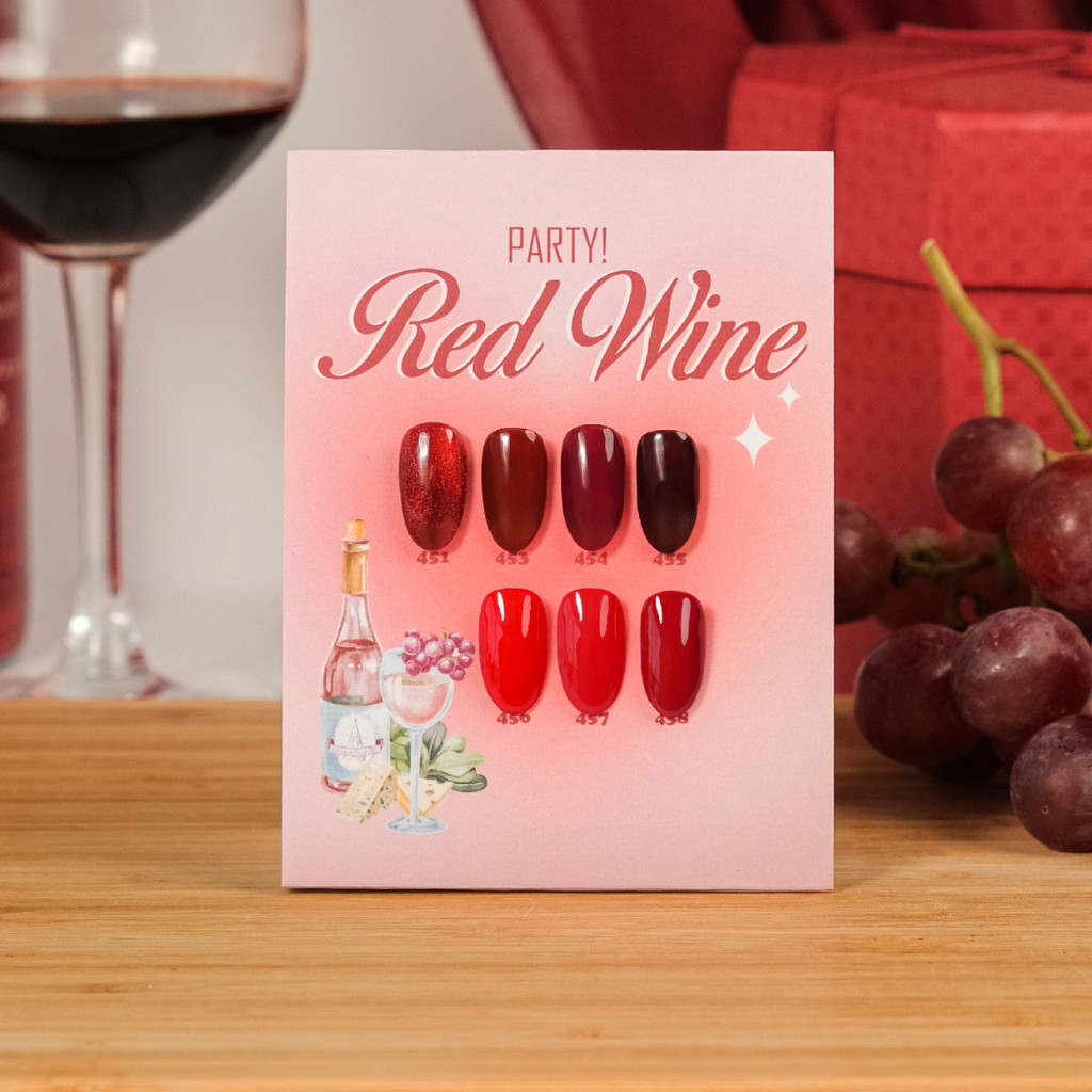 PARTY RED WINE | FULL SET  | KUTEK HALAL READY STOCK | Red Wine Series Gel Polish | WILONAILSUPPLY