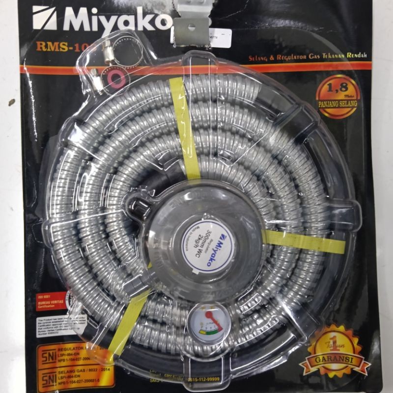 Regulator gas Miyako 1 set+selang dan klem