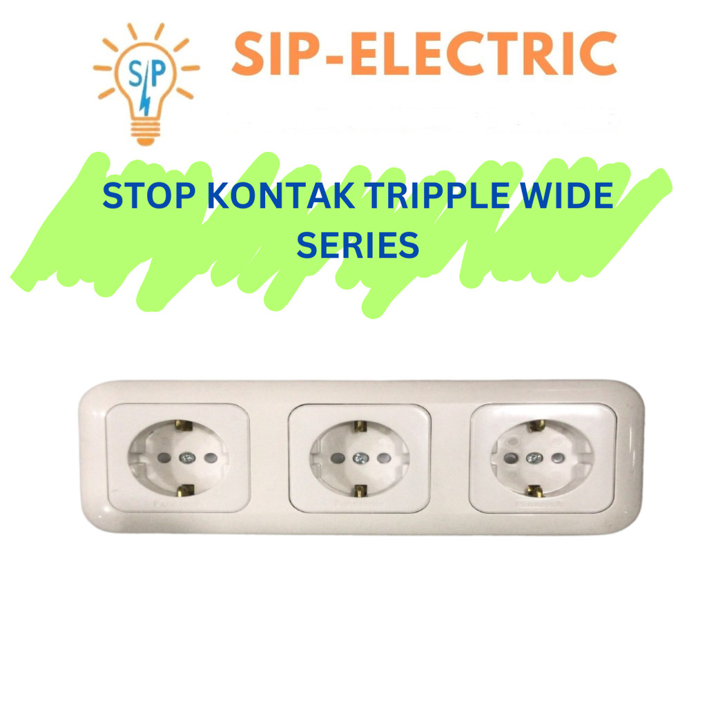 Panasonic 3 Gang Stop Kontak Wide Series / Tripple