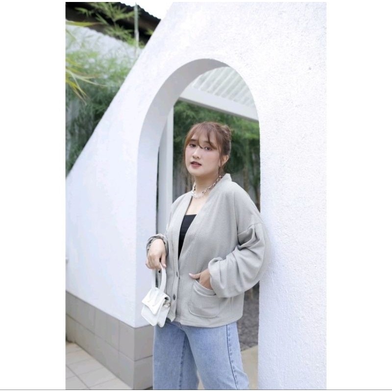 CARDIGAN WAFFLE OVERSIZE / OUTWEAR WANITA / IKHSANI STYLE