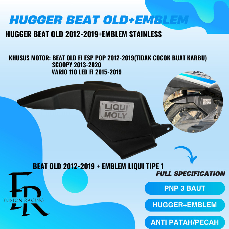 SPAKBOR KOLONG BEAT FI ESP POP STREET 2012-2019 + EMBLEM STAINLESS