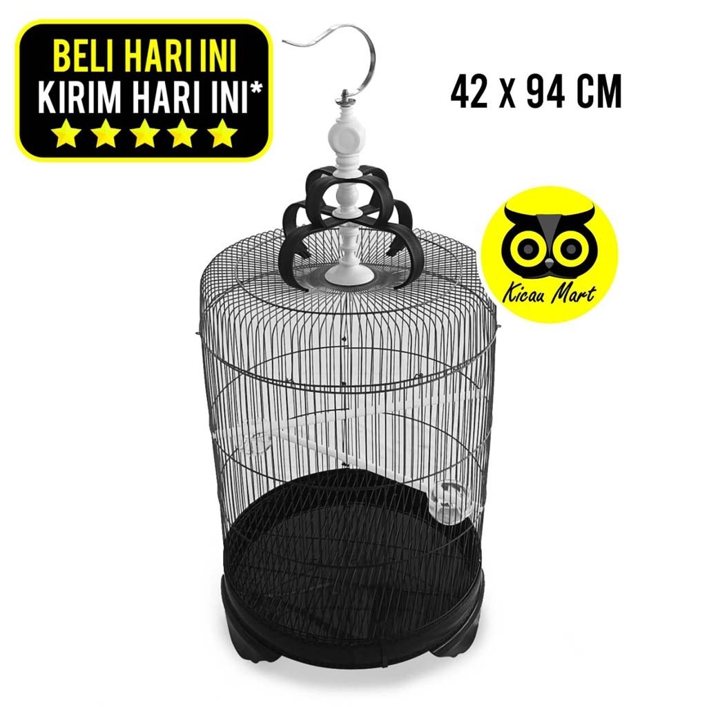 KICAU MART SANGKAR MURAI JUMBO 42 CM SANGKAR KANDANG BURUNG POKSAY KACER IMPORT PVC TEBAL KANDANG MU