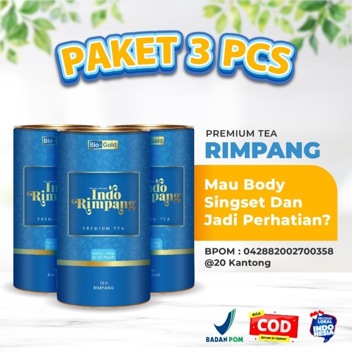 

Bio Gold Teh Indo Rimpang 3 Pcs Pelangsing Menurunkan Berat Badan Jadi Singset Diet Detox BPOM