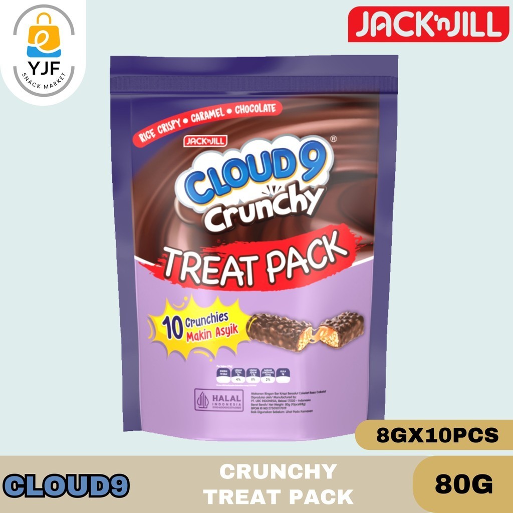 

Cloud 9 Crunchy Treat Pack 80g - 10PCS / Wafer Cokelat / Cokelat / Rice Crackers Caramel Coklat