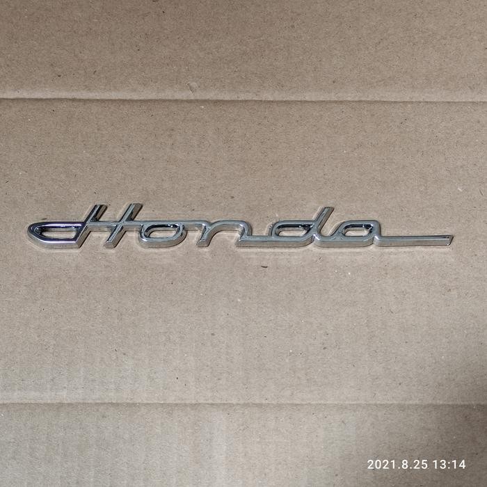Promo SATU BIJI emblem tulisan honda emblem honda latin merah/hitam/chrome - CHROME BARU