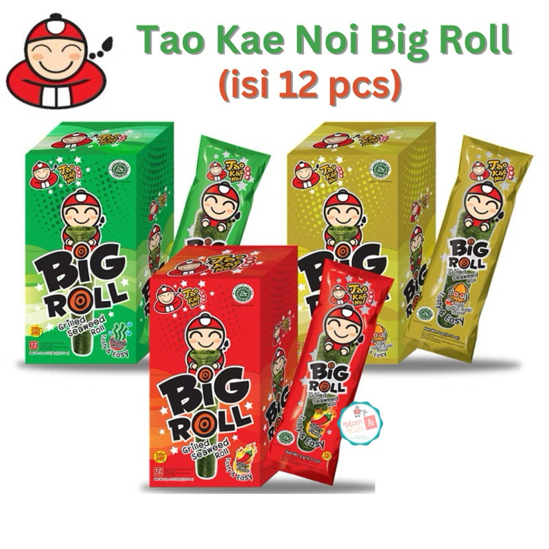 

TAO KAE NOI Big Roll Grilled Seaweed Roll (Isi 12 Pcs) | Rumput Laut Nori Snack Cemilan Sehat Anak Bayi
