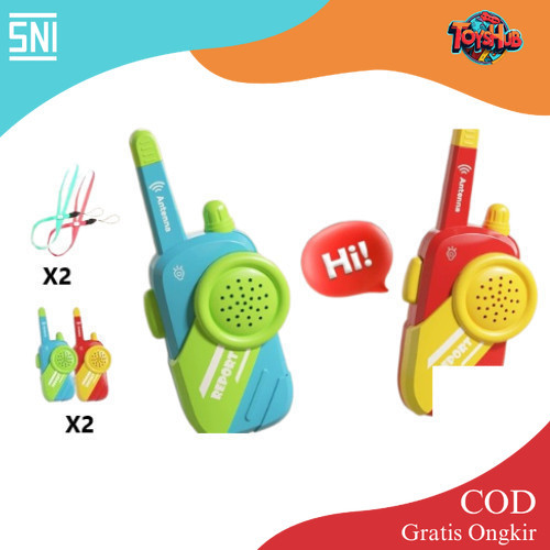 ToysHub Mainan Anak 2PCS ANTENNA REPORT HAPPY GROWTH JM11587 Mainan HT Suara Walkie Talkie Anak Main