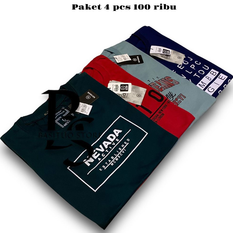 paket 4 Pcs 100rb Kaos Distro MixBrand pria 100 4pcs kaos pria distro bandung original asli kaos pri