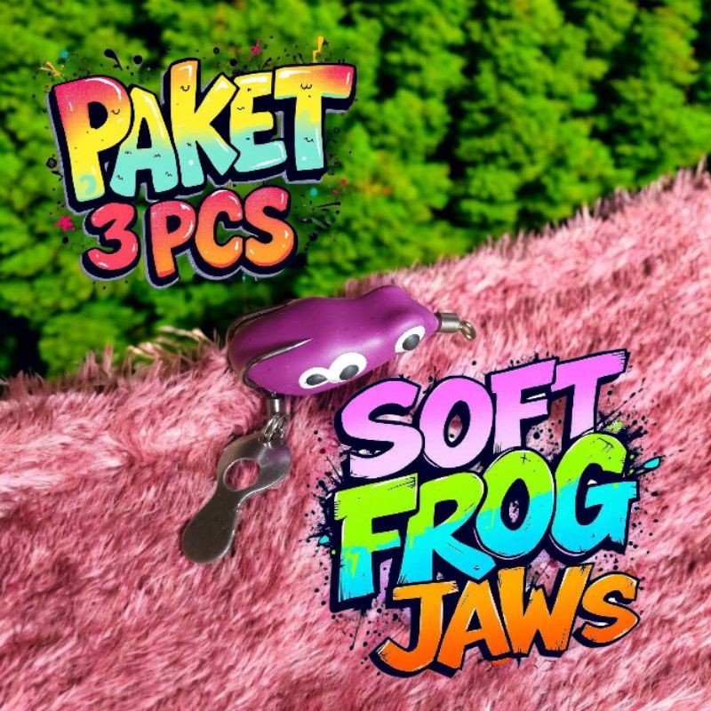PAKET 3 PCS SOFT FROG KILLER CURUT 3CM JAWS BERISIK UMPAN CASTING UNTUK MANCING IKAN GABUS HARUAN/ K