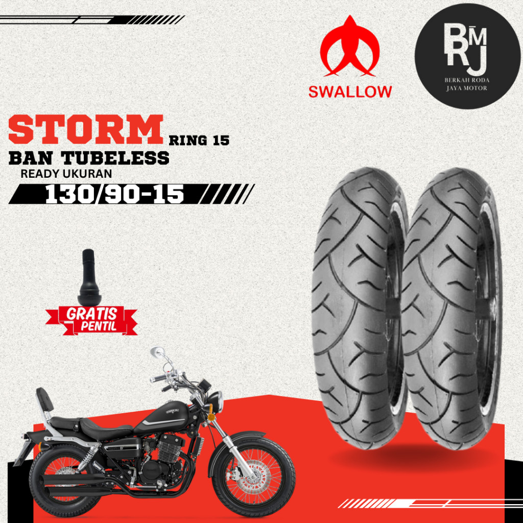 Ban Motor Ring 15 Swallow STORM SP 130/90-15 SB-106R TUBELESS Benelli Patagonian Eagle
