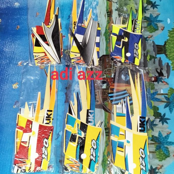 [[PROMO]]New Arrival striping stiker body satria hiu lscm biru merah kuning putih hitam - kuning hit