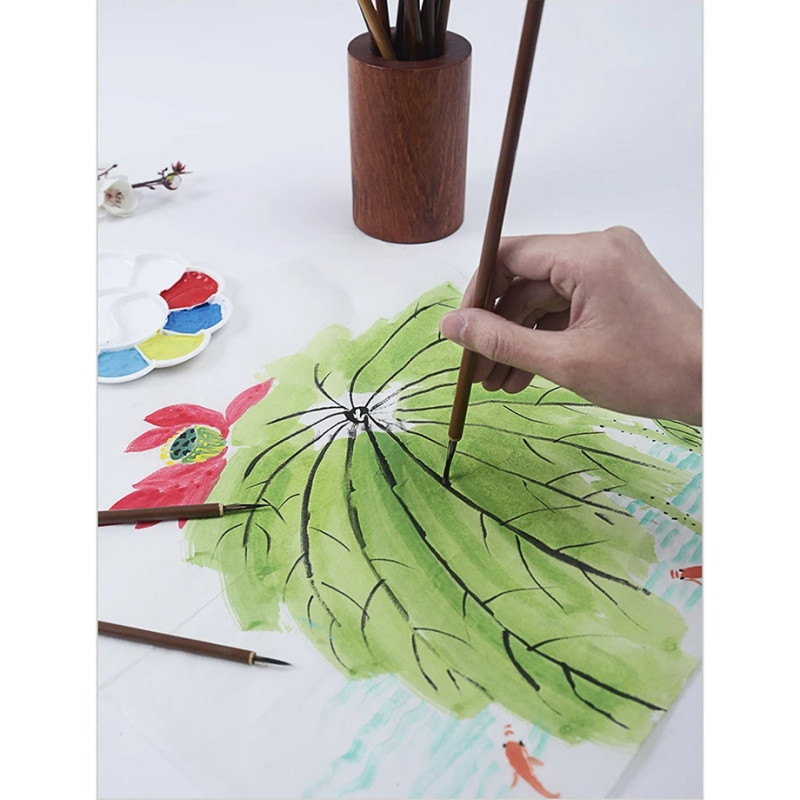 6Pcs/Set Kuas Tulis Kaligrafi China Maobit Cina Bulu / Kuas Kaligrafi Cina Coklat