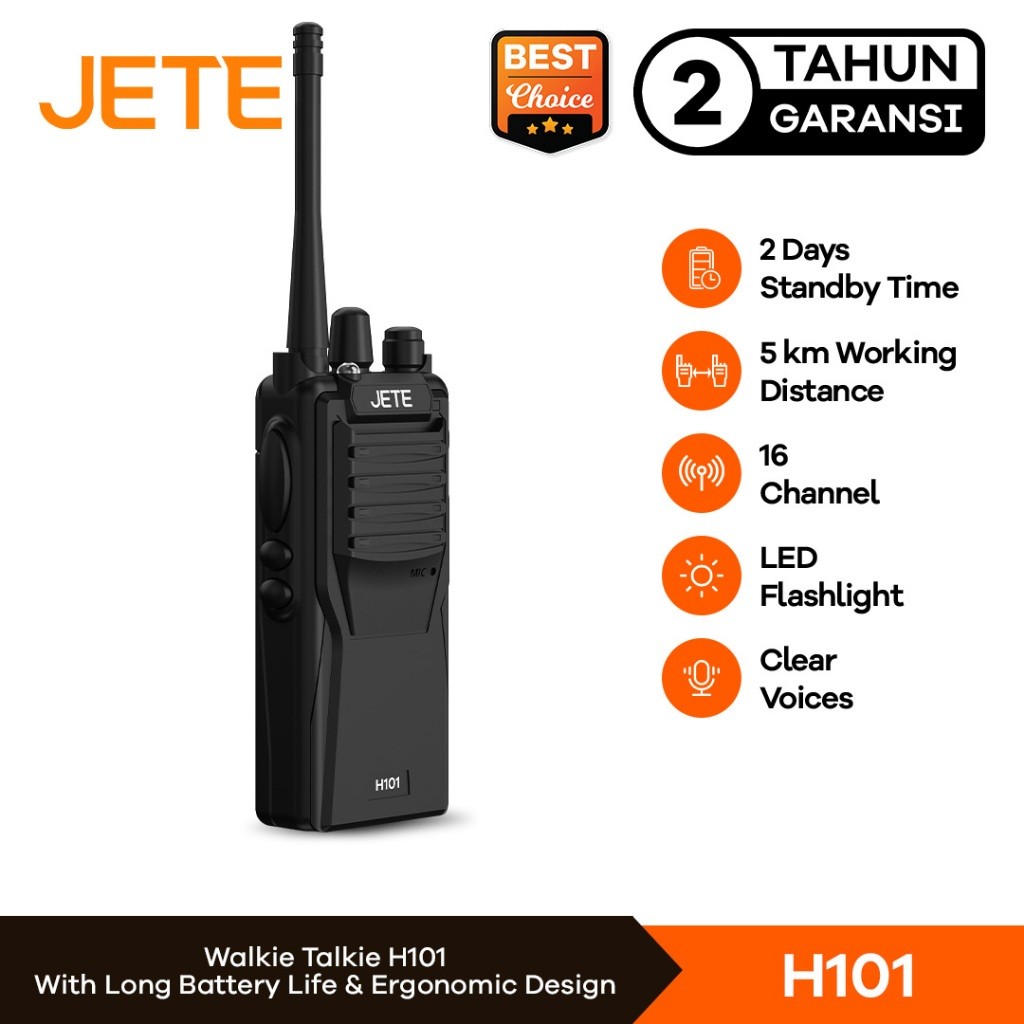 HT Handy Talky 16 Channel JETE H101 Jarak 5km - Garansi 2th