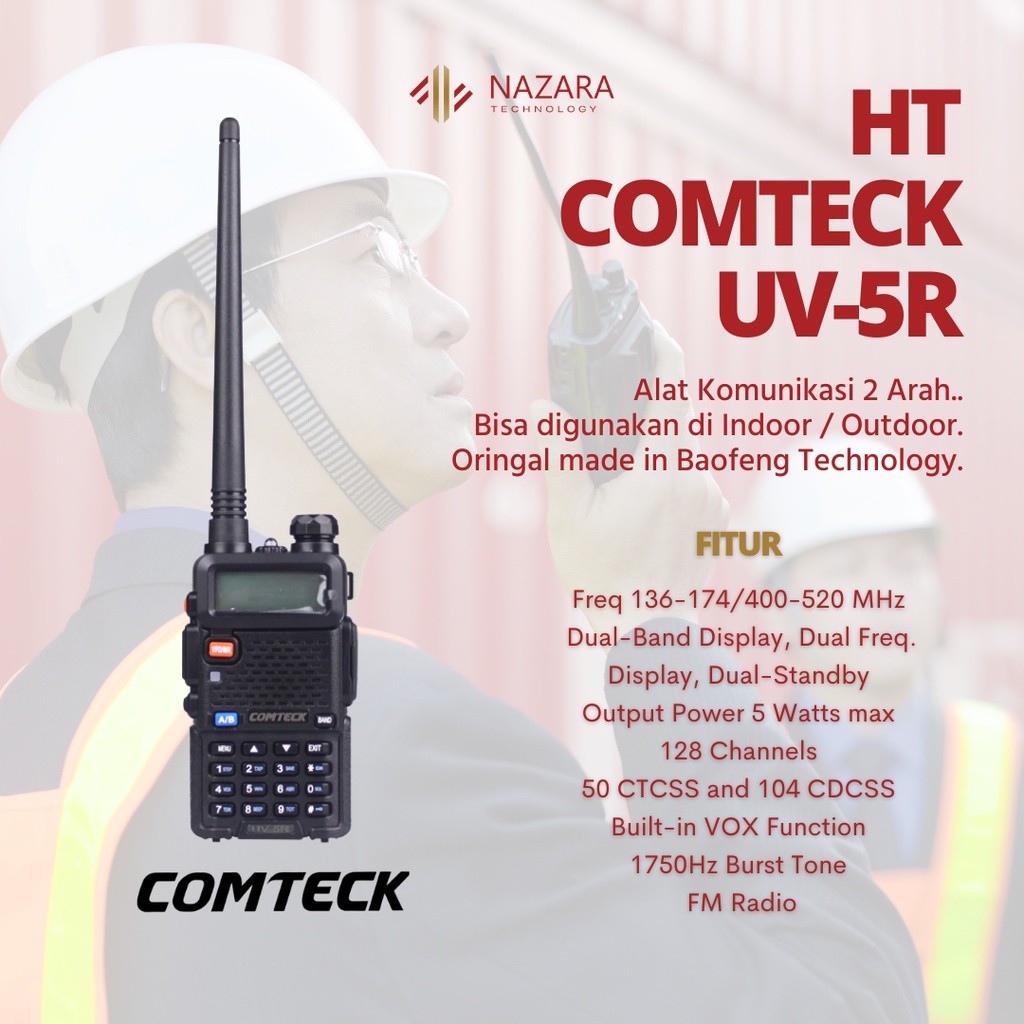HT Comteck UV-5R Dual Band VHF UHF Radio FM