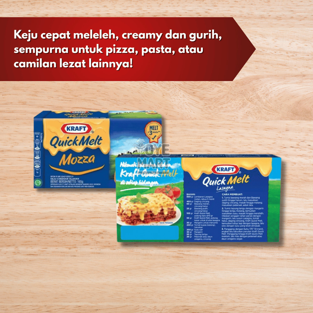 

GRA KEJU KRAFT QUICK MELT 165GR / KEJU LELEH MOZARELLA