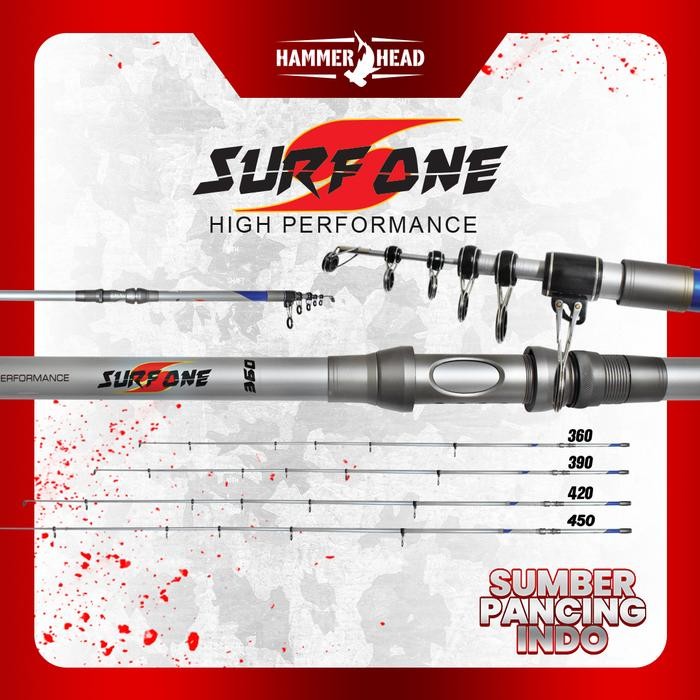 Hammerhead Joran Pancing Surf One 390 & 420 Carbon Cocok Untuk Surf Casting dan Rock fishing - 420