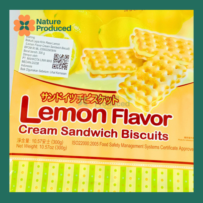 

Bairong Lemon Flavor Cream Sandwich Biscuits 300gr Biskuit Lemon