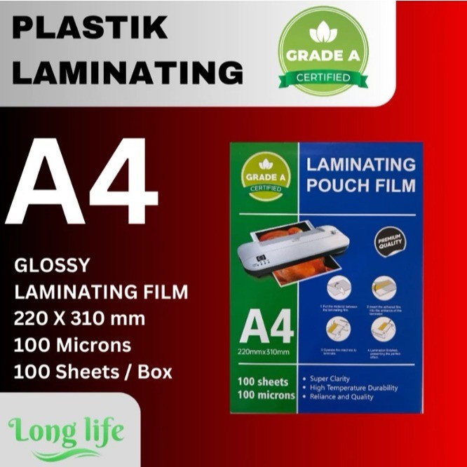 Laminating Film Pouch Glossy A4 / Plastik Laminating Glossy A4 Grade A