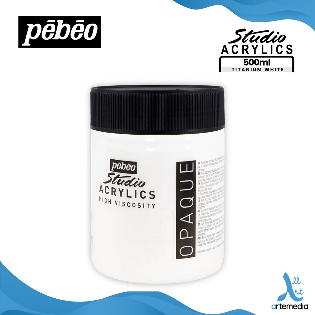 

Gramedia Surabaya - Pebeo Studio Fine Acrylic 500ml Paint Color Titanium White