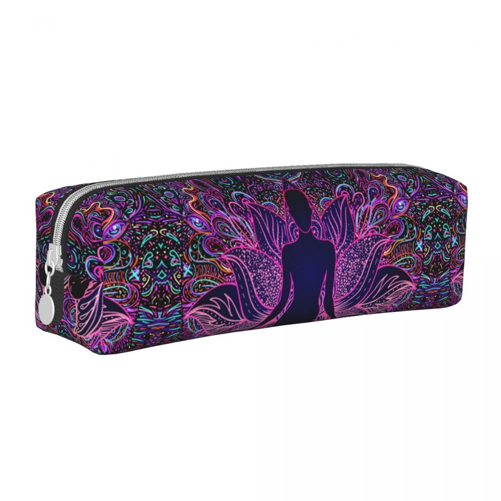 

Classic Indian Buddha Zen Mandala Pencil Cases Psychedelic Pencilcases Pen Holder Kids Big Capacity Bag Students Stationery