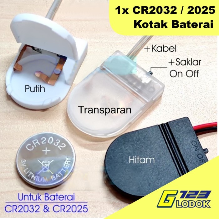 CR2032 CR2025 Battery Holder Case Kotak Tempat Baterai Batre Kancing Coin Koin 1x 2x 1 2 Slot 3V 6V 
