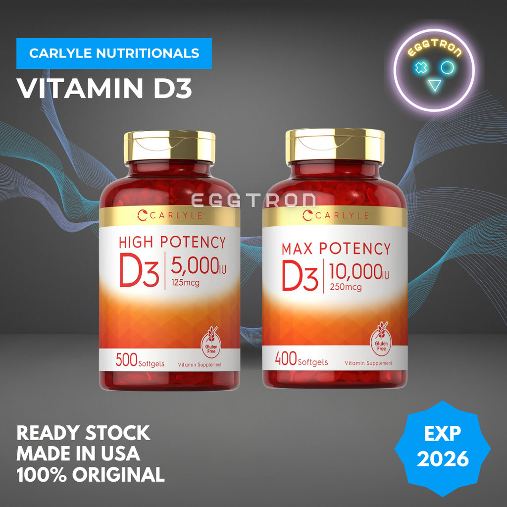 Vitamin D3 5000 10000 iu Carlyle 400 500 sg 125 250 mcg vit imunitas max potency USA