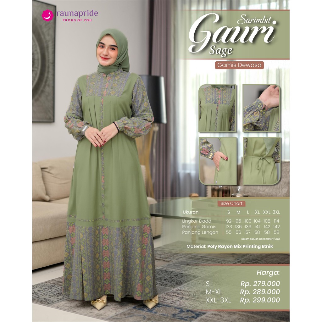 Raunapride Gamis Kekinian Dewasa Sarimbit Gauri