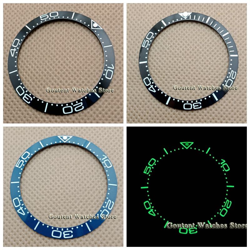 38mm blue/black super luminous bezel insert Ceramic Bezel Ring Insert Watch Parts fit for 40mm watch
