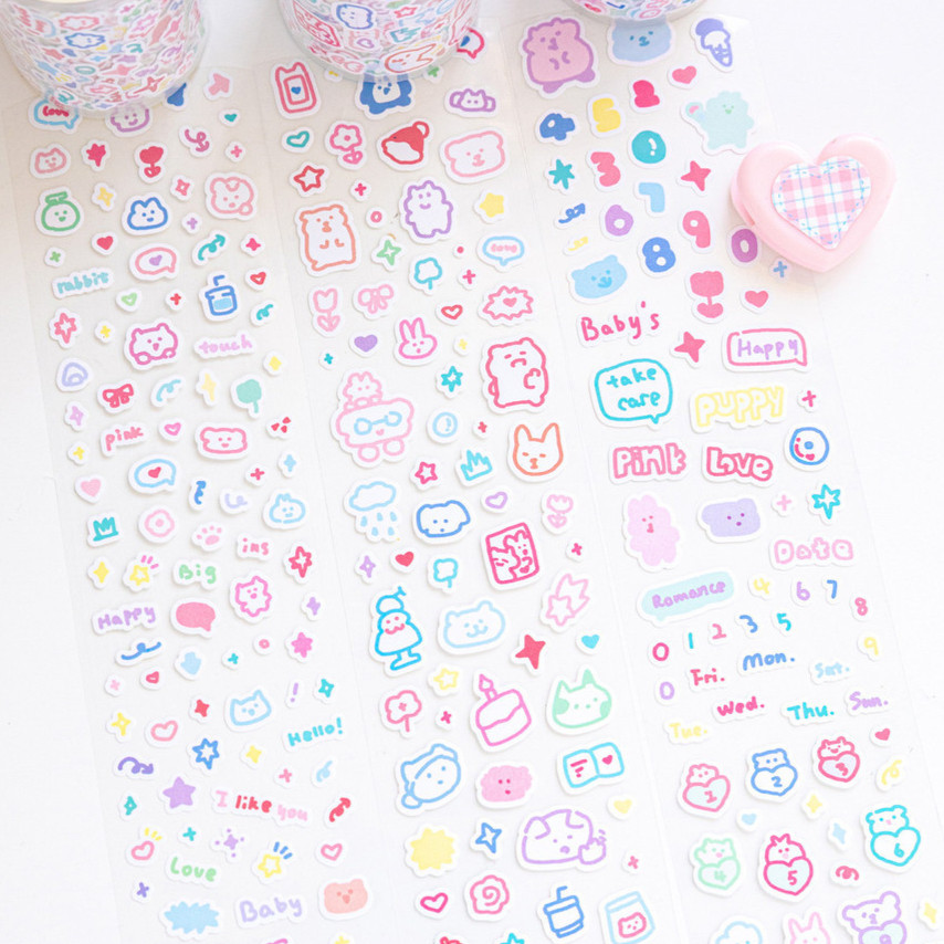 

Stiker Lucu Photocard Scrapbook Sticker Aesthetic Printilan Kpop Journal Korea Dekorasi Sticker Anti Air Tape Selotip Lucu Deco Journal Planner Diary Gift Sticker