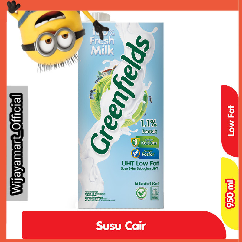 

Greenfields Susu UHT Rendah Lemak Kotak 950 ml