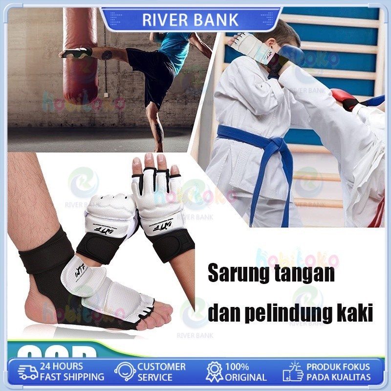 Sarung Tangan dan Kaki Taekwondo Sarung Tangan Taekwondo dan Pelindung Kaki Alat Pelindung Taktis Pe