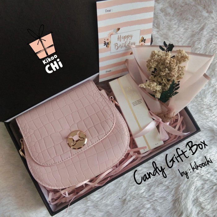 

Best Seller Candy Gift Box - Hadiah Kado Ulang Tahun Istri Pacar Cewek Wanita Tas - Baby Pink
