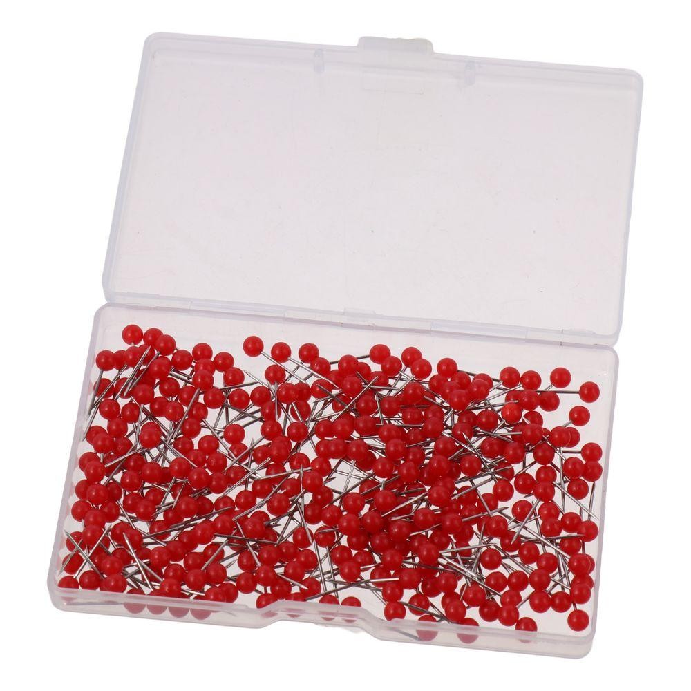 

300 pieces/box Plastic Map Tacks Push Pins Red Portable Round Head Pin Durable Lightweight