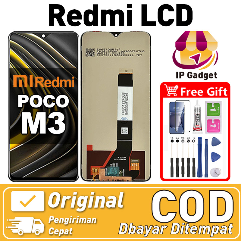 ORI FOR LCD POCO M3 Fullset Original LCD HP POCO M3 Asli Touchscreen Layar Sentuh HP COD