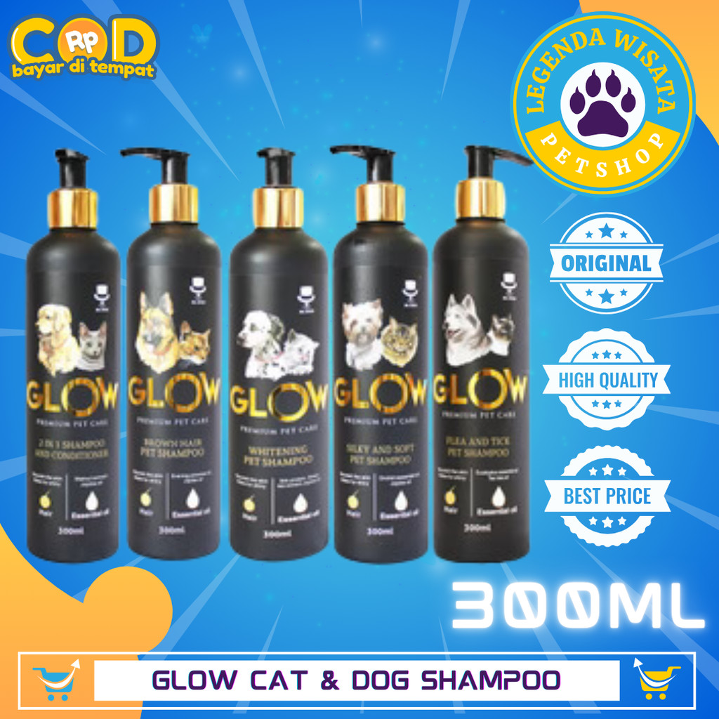 Glow Shampo Premium Pet Care Anjing Kucing 300ml shampo
