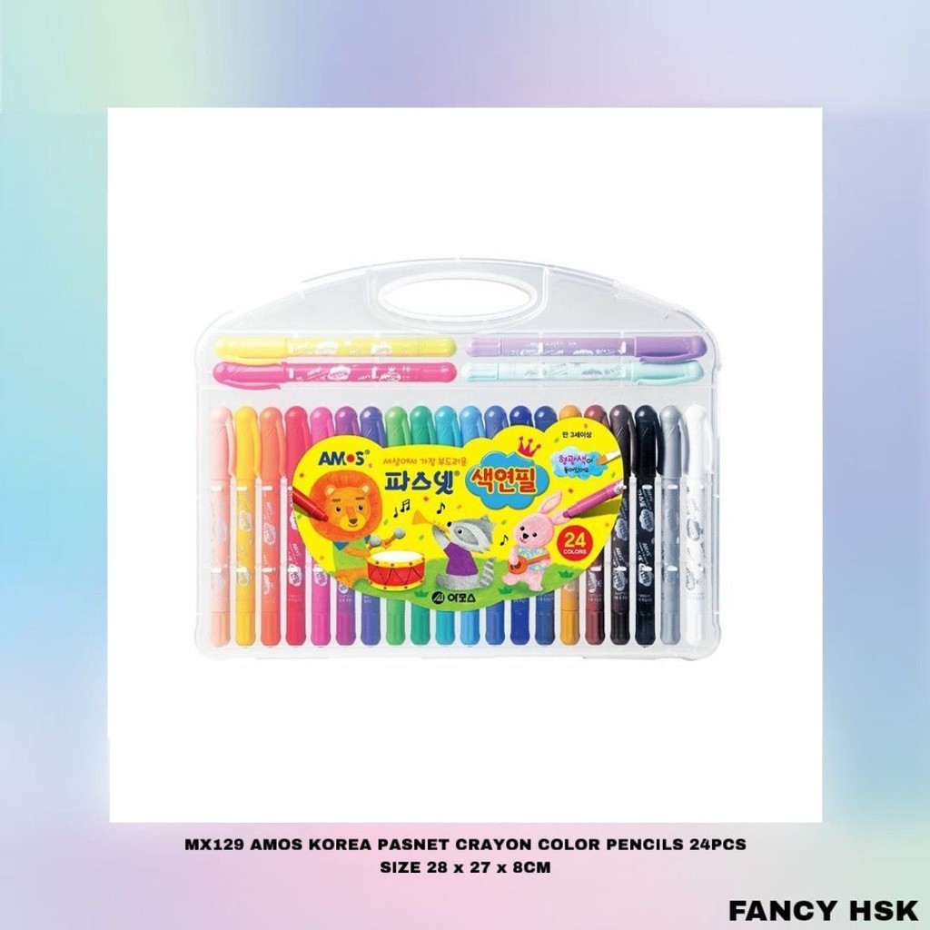 

KOREA AMOS PASNET CRAYON COLOR PENCILS 24PCS MX129